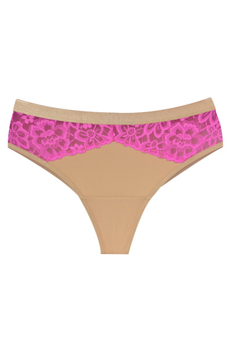 Mediolano Crazy Pink 19249 Brazyliany Koronkowe Beżowo-Różowe Damskie
