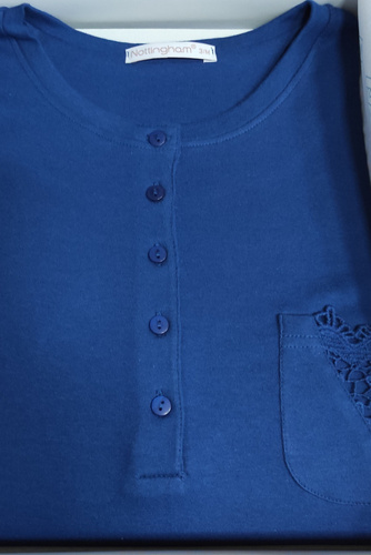 PC38089 Koszula nocna rozpinana Nottingham navy