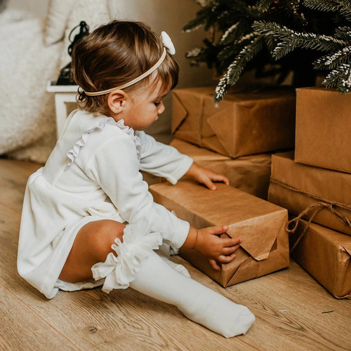 Ceremony Sukienka welurowa Eevi - ecru