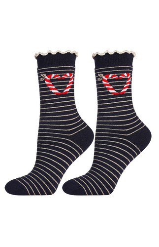 Skarpetki świąteczne Moraj CSL300-092 – bawełniane, miękkie, z lurexem i frotte