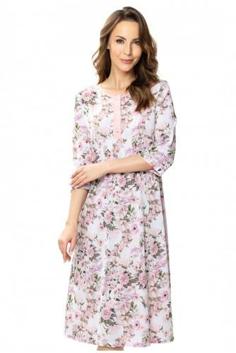 86442 Pola koszula nocna z rozpinanym dekoltem Mewa różowy