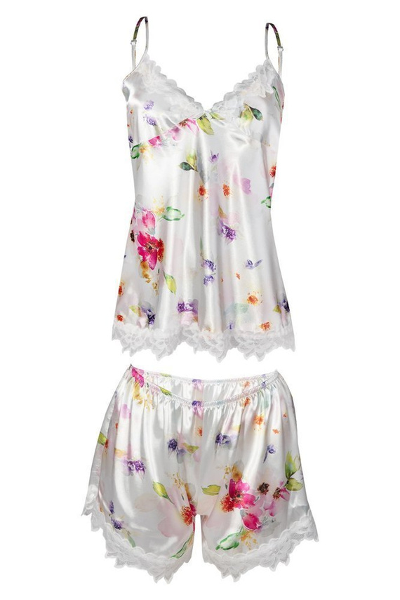 Flowers Komplet piżama damska DKaren -DK-KV granatowy 009