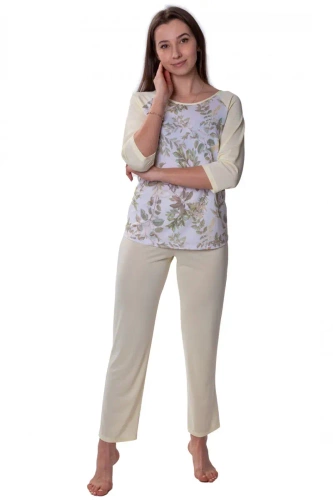 86613 Botanica Piżama damska Mewa kremowy 