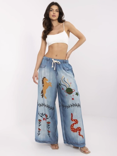 DHJ-SP-19183-9.54 Spodnie damskie Paris niebieski