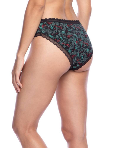 L-1569 BI A'3 Figi Damskie Lama czarny czerwony