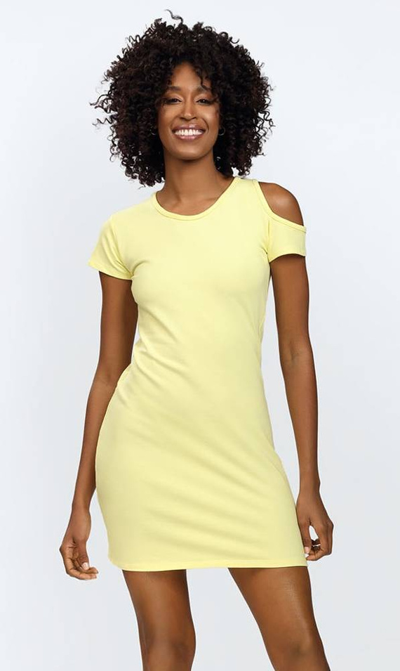 Esi Sukienka bawełniana DKaren - żółty