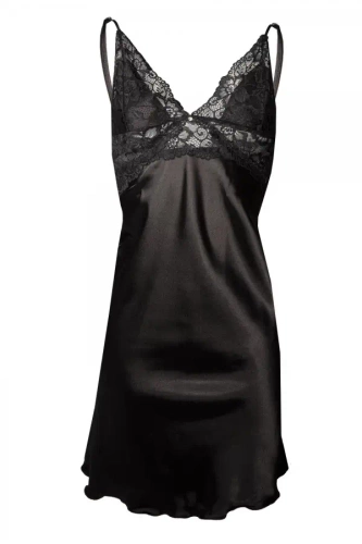 Wirydiana Halka satynowa koszulka damska DKaren - czarna 