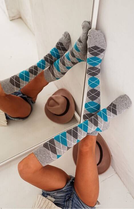 0248-006 Romby Podkolanówki Milena - 07 jasny melanż