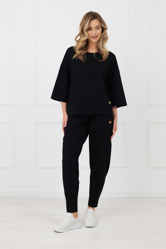 Spodnie dresowe Kaori Italian Fashion bawełna-  czarny