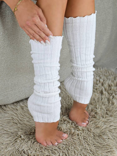 SL001 Getry w prążek Noviti - biały