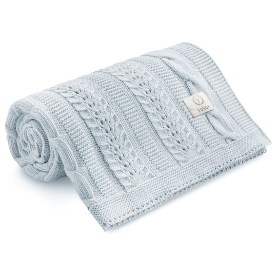 Dreamy Koc bambusowy Yosoy blue – miękki, oddychający, bezpieczny dla dziecka