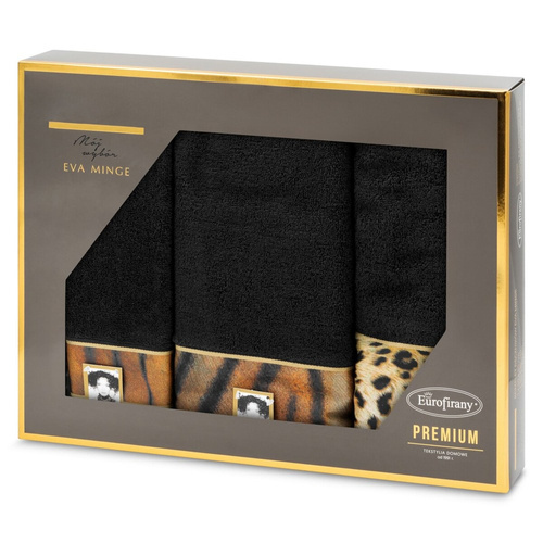 Eva 23 Komplet ręczników pantera Eurofirany - czarny