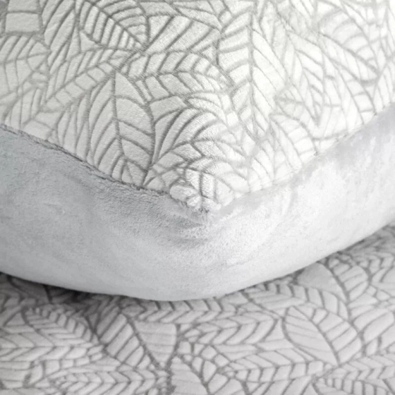 Flano 3 pościel welurowa liście Eurofirany szary