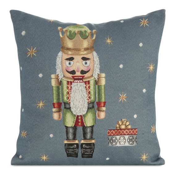 Chp 6080 Poszewka świąteczna gobelinowa Dziadek do orzechów Eurofirany popielaty  