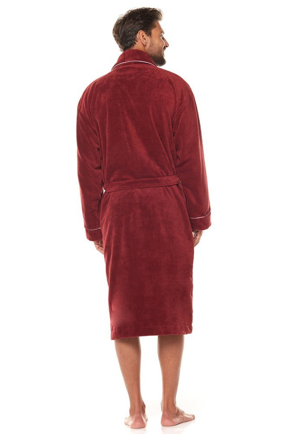 Borys Szlafrok męski wiązany w pasie L&L - granat 