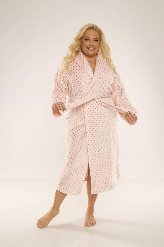 548 Melanie Długi Szlafrok damski Forex - łosoś 