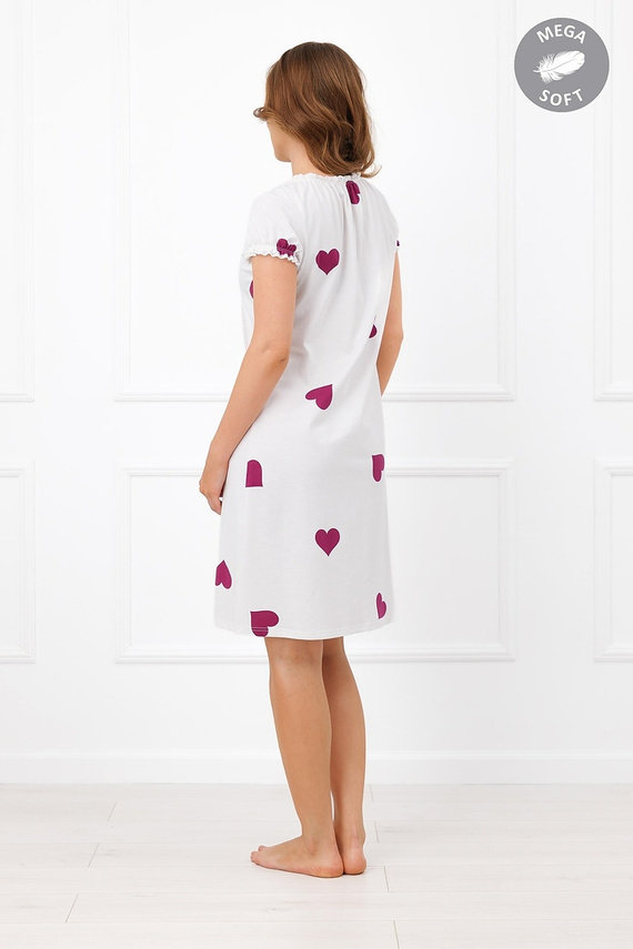 Italian Fashion Soul Koszula do karmienia Mega Soft ecru serca krótki rękaw