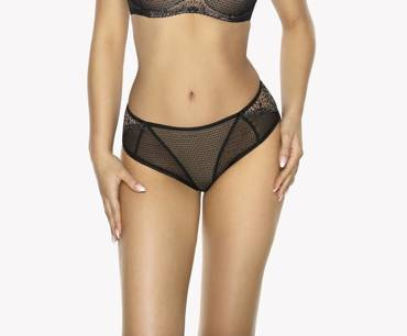 GFB 1054 Demi Figi Damskie Brazyliany Gaia- czarny beżowy