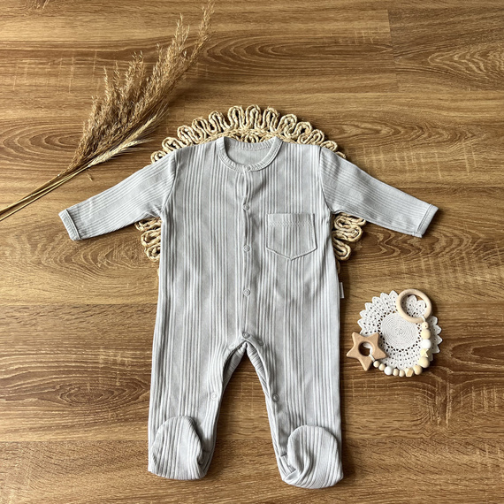 PAAB009 EkoBaby Pajacyk niemowlęcy Mamatti - szary