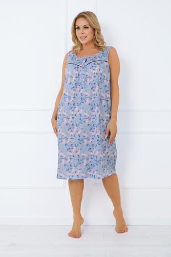 Facelia rozpinana koszula nocna, szerokie ramiączko Italian Fashion - druk