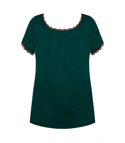 Margot Mix&Match Koszulka Piżamowa  Gładka Nipplex - zielony