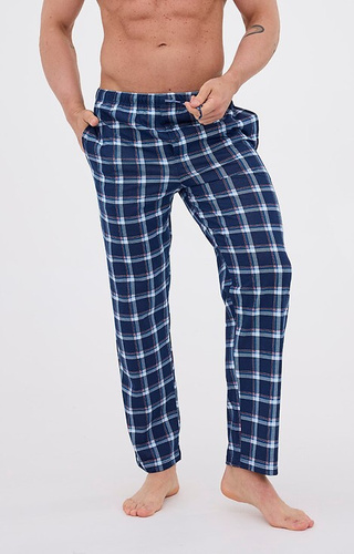 691/61 Spodnie piżamowe męskie Cornette  – długie, w kratkę, bawełna
