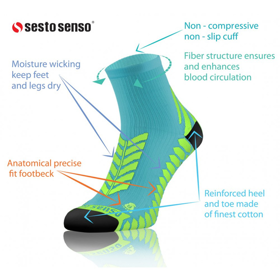 Sport Socks Skarpety sportowe Sesto Senso turkusowy