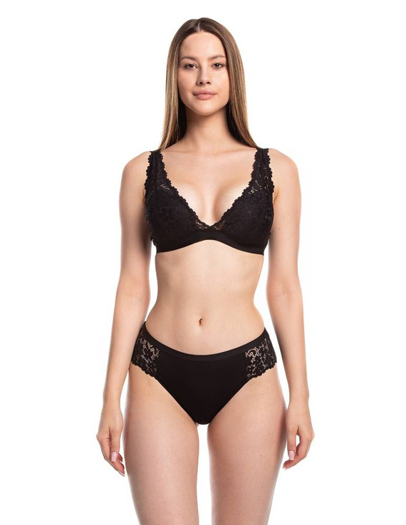 L-POL 5024 BI-02 Figi Damskie Lama czarny