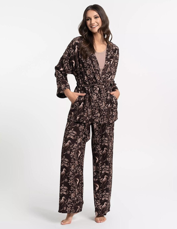 Szlafrok damski Moraj PDSZ3400-001 cappuccino 100% wiskoza krótki