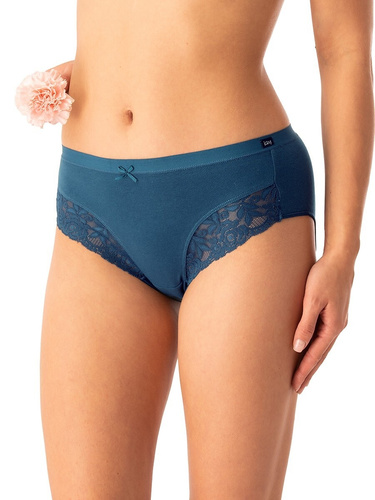 Figi damskie Key LPC 577 szmaragdowy – bawełniane, komfortowe, zestaw 2 sztuki