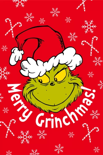 Koc Grinch Merry Grinchmas 100x140 czerwony mikrofibra Jerry Fabrics