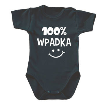 "100% WPADKA" Body krótki rękaw Moocha czarny