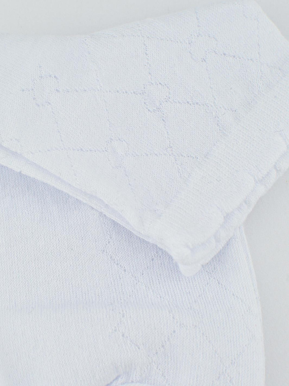 SB119  Żakard Serca Skarpety Damskie Noviti- biały