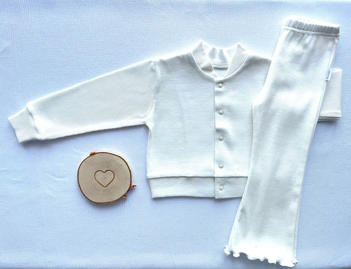 LJ802 Legginsy dziewczęce dzwony Mamatti - ecru