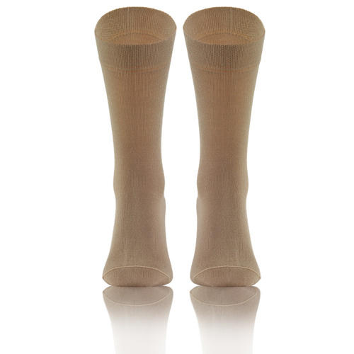 Bambo Skarpety męskie klasyczne casualowe bambusowe garniturowe beżowy