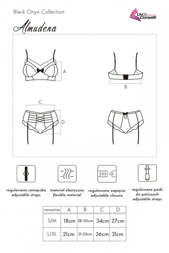 Almudena LC 90488 Black Onyx Collection Komplet damski LivCo Corsetti Fashion