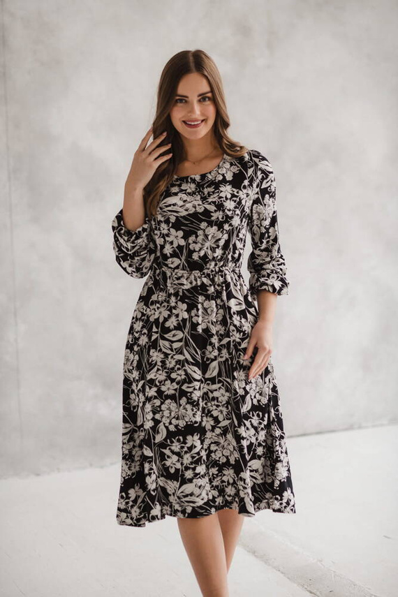 Lovely Dress sukienka ciążowa i do karmienia Milk&Love czarna w print