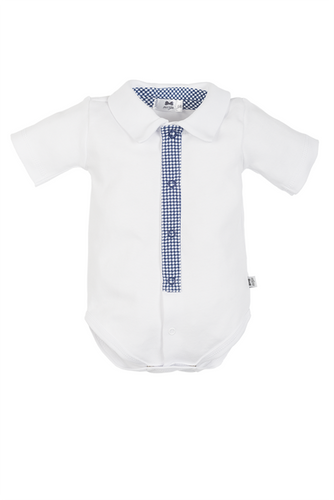 045B Little Gentleman Body koszulowe z krótkim rękawem Marija - krawacik