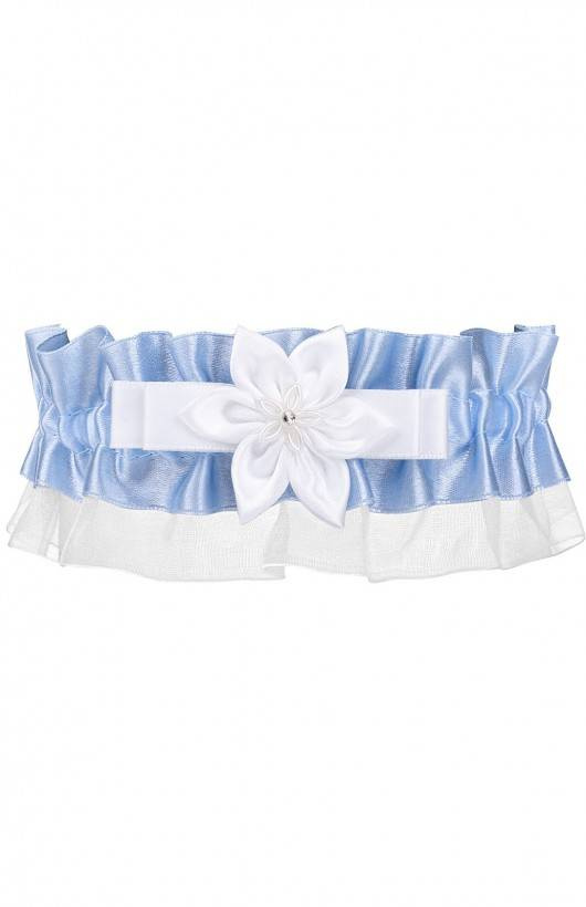 PW-105 Podwiązka ślubna Julimex biały - niebieski 