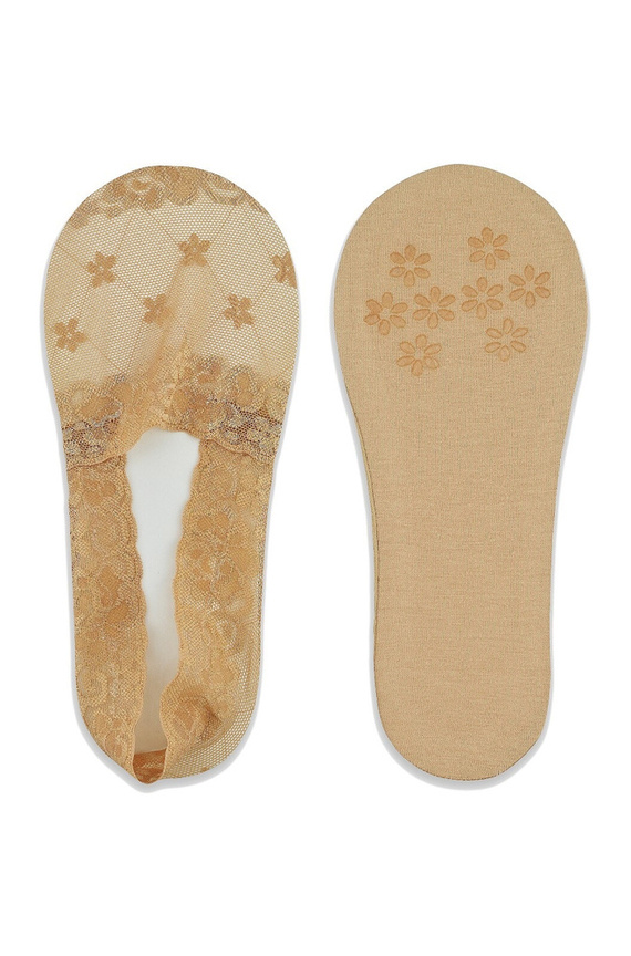 SN051 Baleriny stopki damskie Noviti - beżowy ciemny