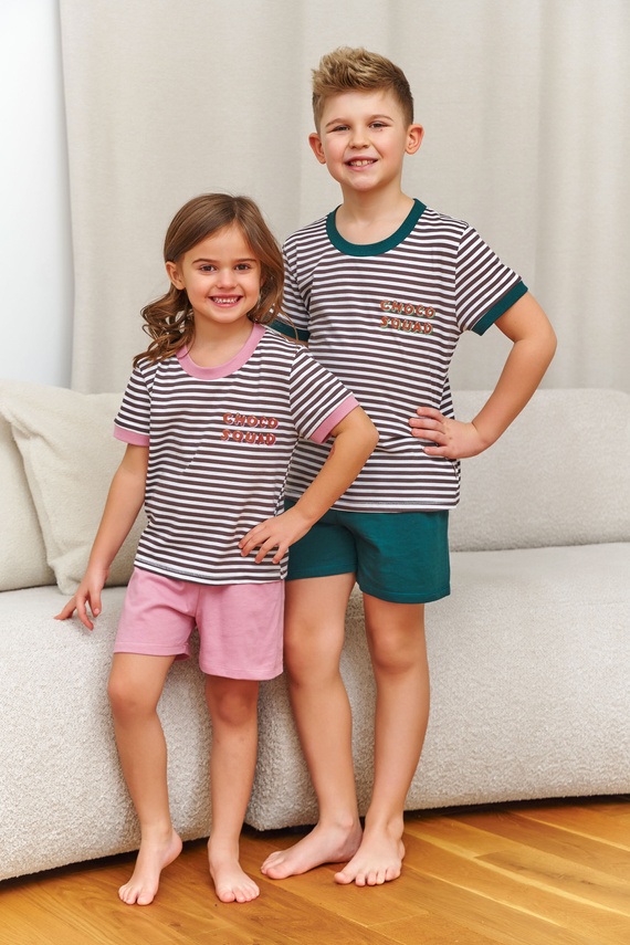 Piżama dziecięca 7405 Doctor Nap bawełna wygodna oddychająca-choco green