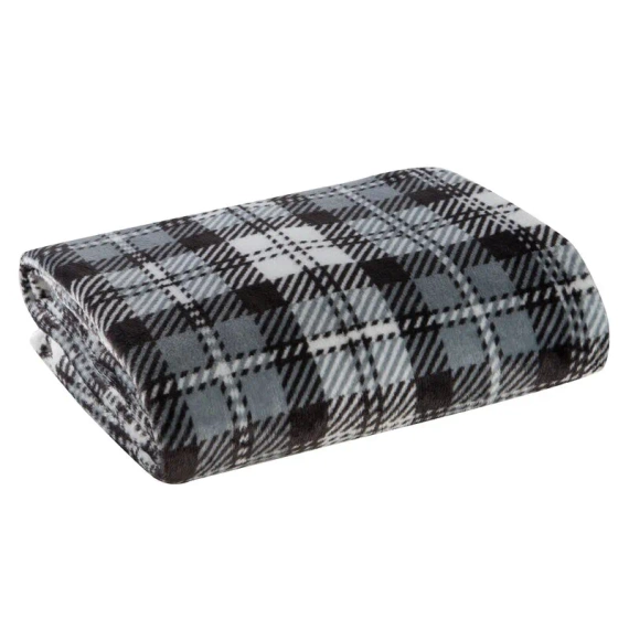 Santa Koc świąteczny kratka Eurofirany grafitowy