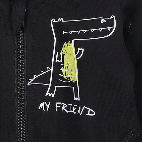 ABN-3697 Crocodiles Bluza dresowa  z bawełny organicznej Nini czarny