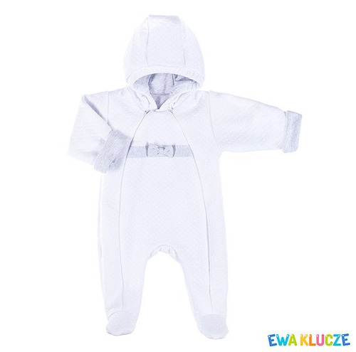 Pajac "ELEGANT" dla chłopca Ewa Klucze biały