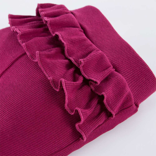 Bloom Legginsy bawełniane z falbanką Eevi - bordo