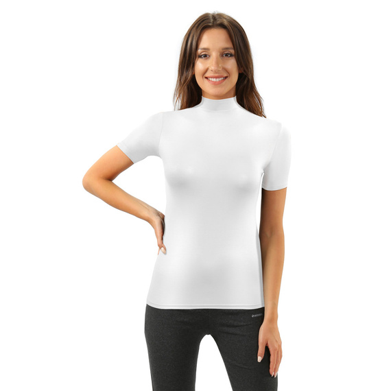 Felicia Bluzka damska krótki rękaw Sesto Senzo biały