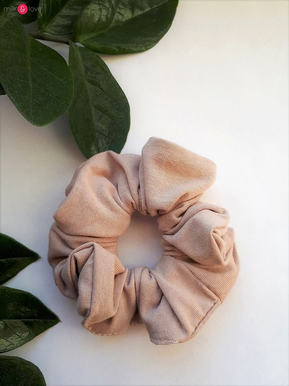 Scrunchie gumka do włosów gładka Milk&Love kremowy