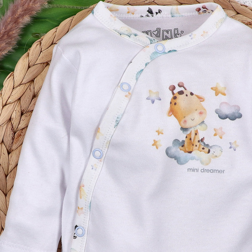 ABN-5602 Body kopertowe Nini Little Dreamers z bawełny organicznej dla niemowląt - bezniklowe napy, 100% bezpieczeństwa