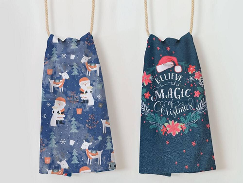 Komplet Ścierek Kuchennych Świąteczn2 Darymex granatowy