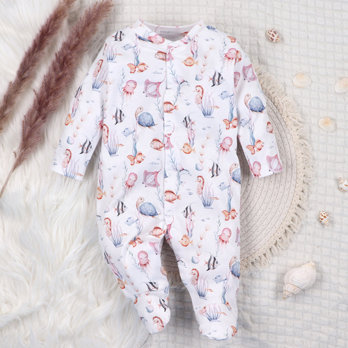 ABN-5479 Underwater World Pajacyk niemowlęcy Nini – bawełna organiczna, wygodne napy